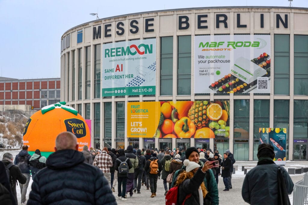 L'ingresso della Messe Berlin durante Fruit Logistica 2026