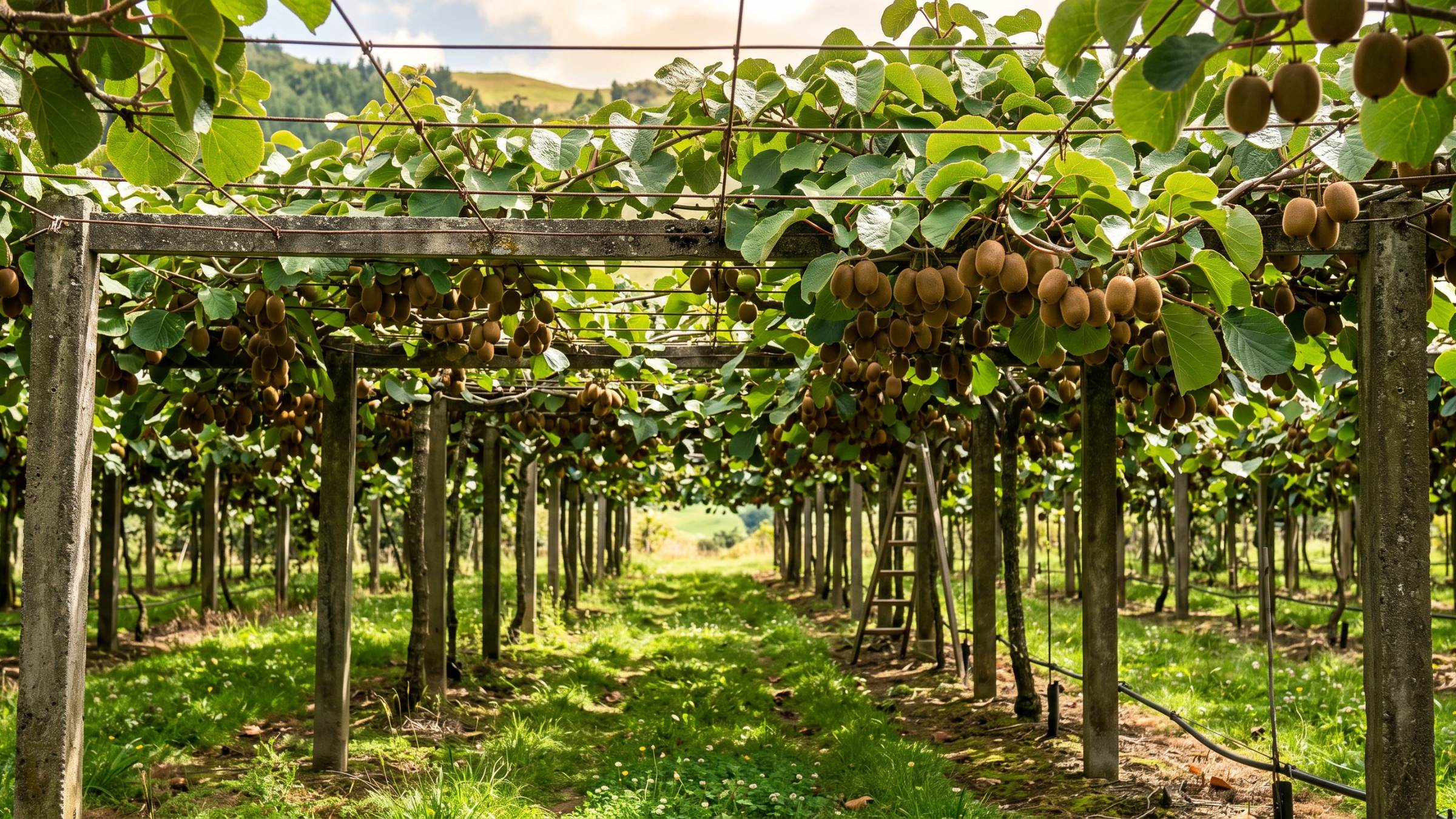 Impianto di kiwi a pergola