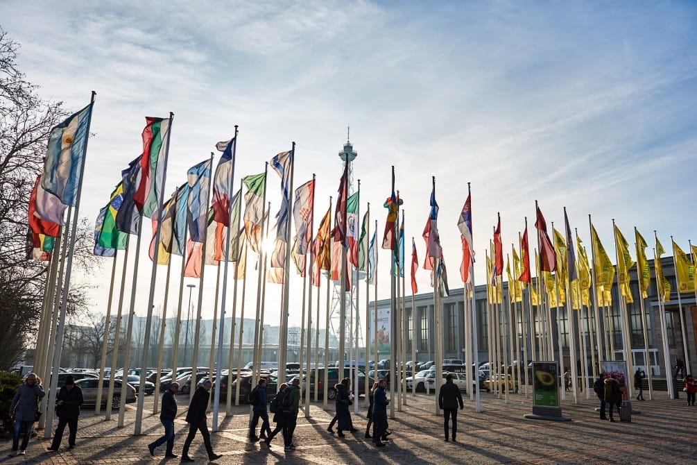 L'ingresso della Messe Berlin durante Fruit Logistica 2025